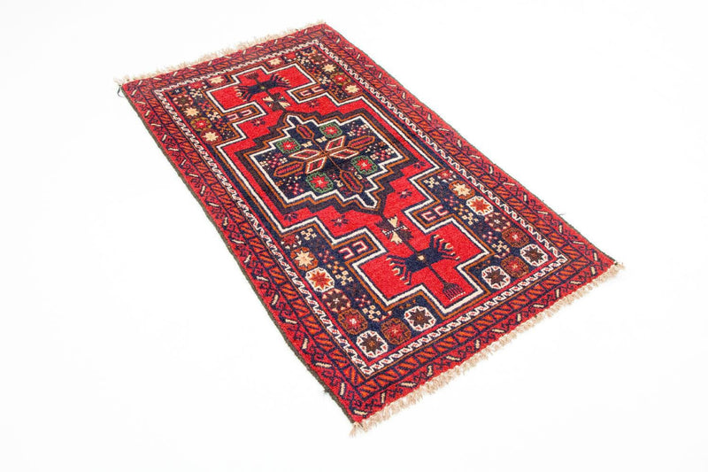 Baluch-tæppe - 126 x 73 cm - rød