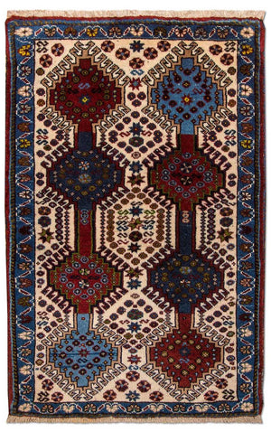 Persisk tæppe - Nomadisk - 83 x 53 cm - beige