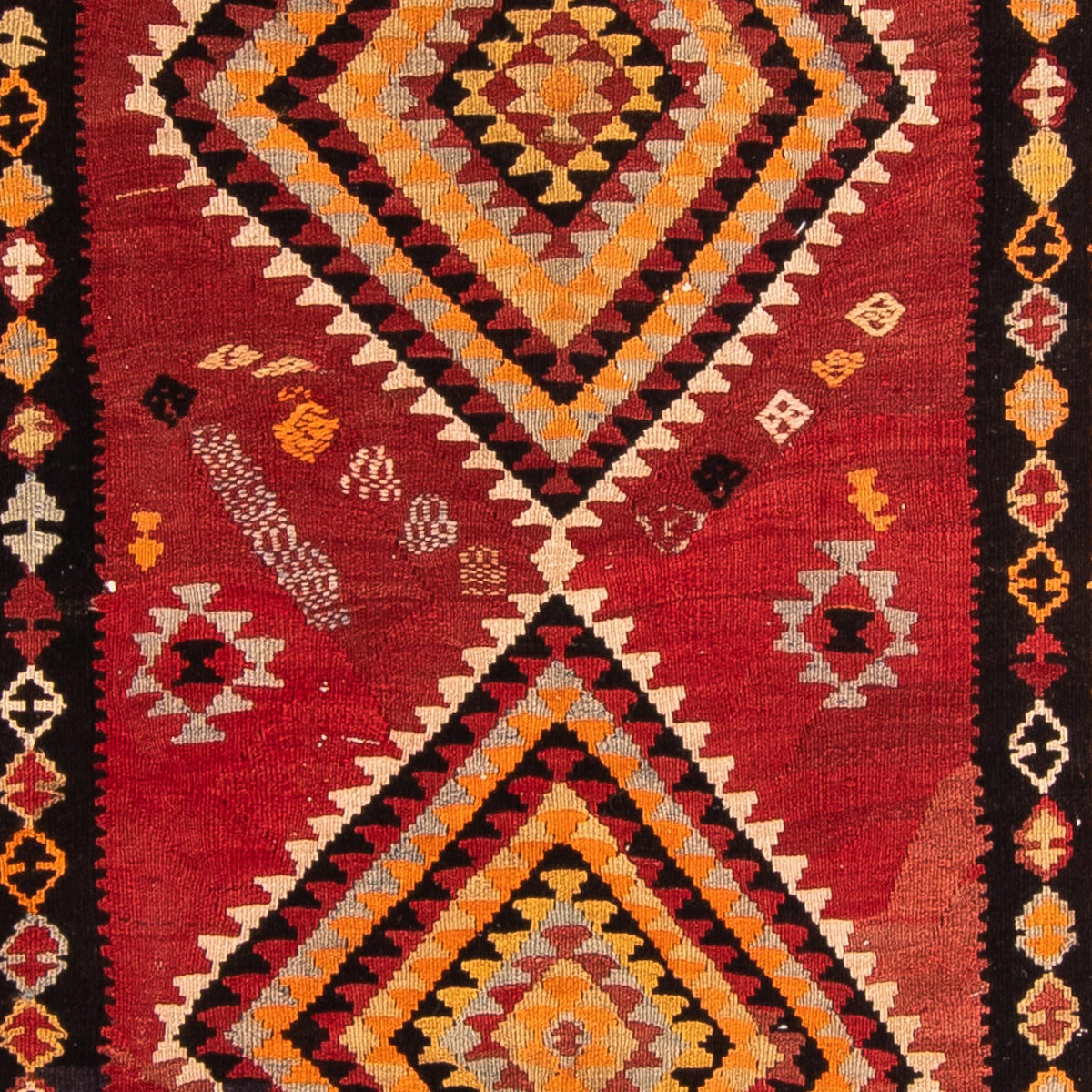 Løber Kelim-tæppe - gammelt - 320 x 125 cm - flerfarvet