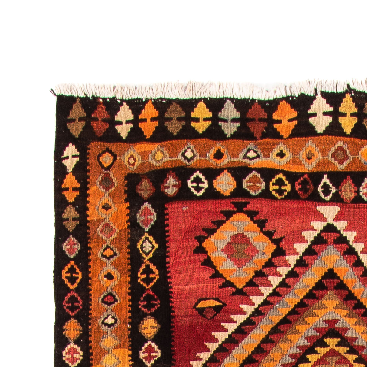 Løber Kelim-tæppe - gammelt - 320 x 125 cm - flerfarvet