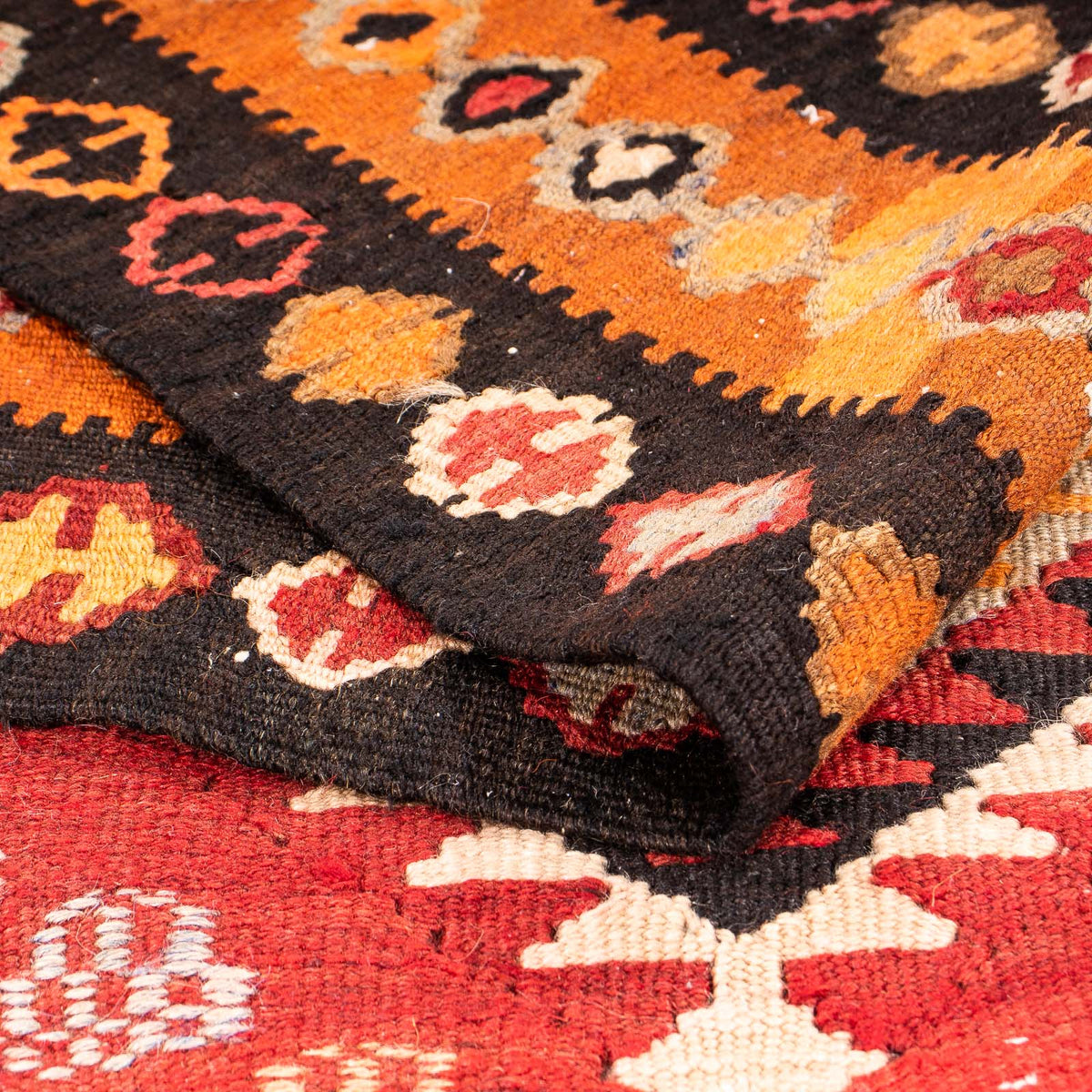 Løber Kelim-tæppe - gammelt - 320 x 125 cm - flerfarvet