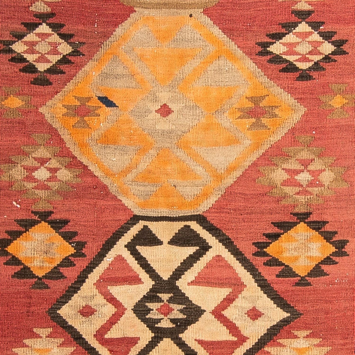 Kelim-tæppe - gammelt - 200 x 110 cm - flerfarvet