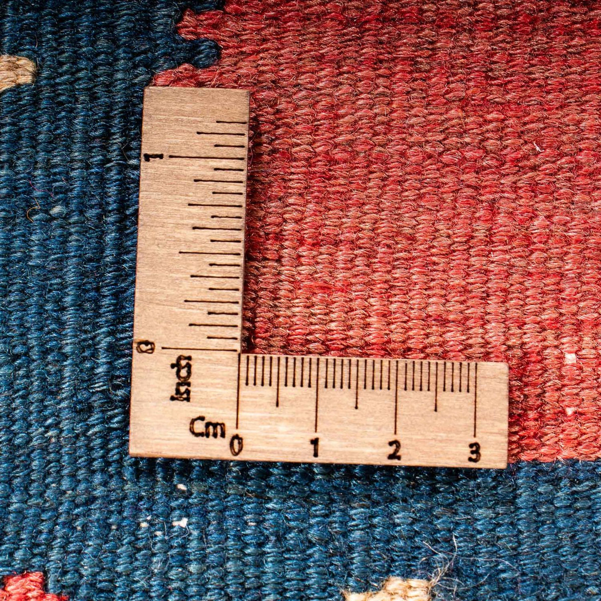 Kelim-tæppe - gammelt - 200 x 110 cm - flerfarvet