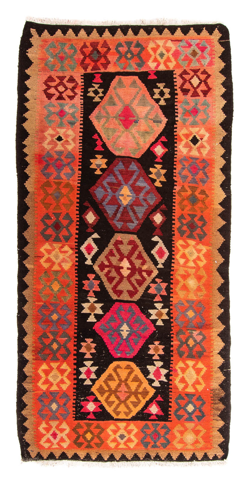 Løber Kelim-tæppe - gammelt - 240 x 117 cm - flerfarvet