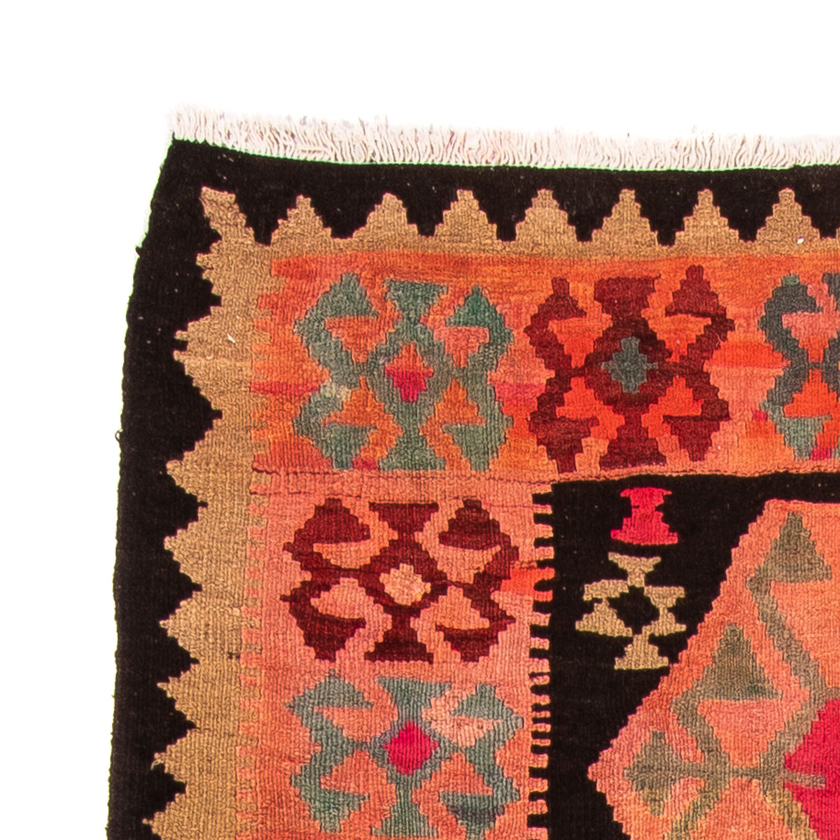 Løber Kelim-tæppe - gammelt - 240 x 117 cm - flerfarvet