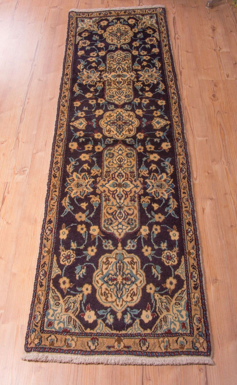 Løber Persisk tæppe - Nain - Royal - 202 x 59 cm - mørkeblå