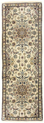 Løber Persisk tæppe - Nain - Royal - 254 x 88 cm - beige