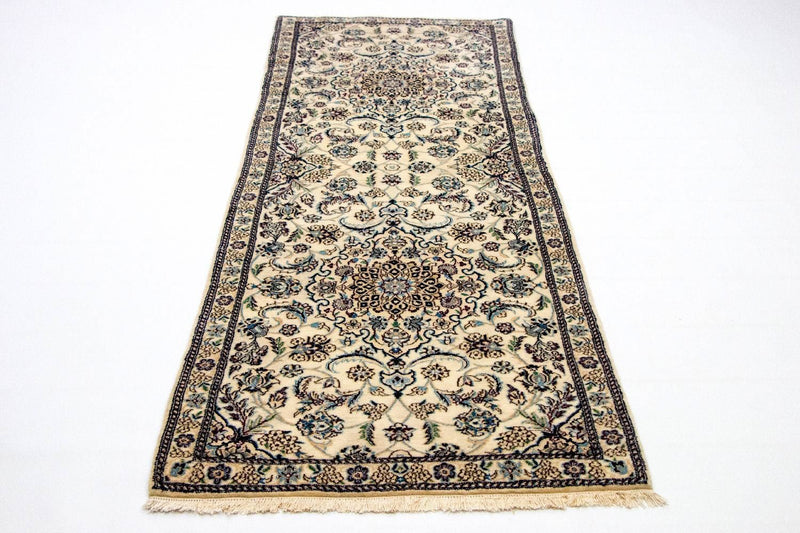 Løber Persisk tæppe - Nain - Royal - 254 x 88 cm - beige