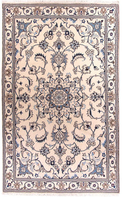 Persisk tæppe - Nain - 202 x 120 cm - beige
