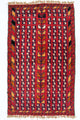 Baluch-tæppe - 126 x 73 cm - rød