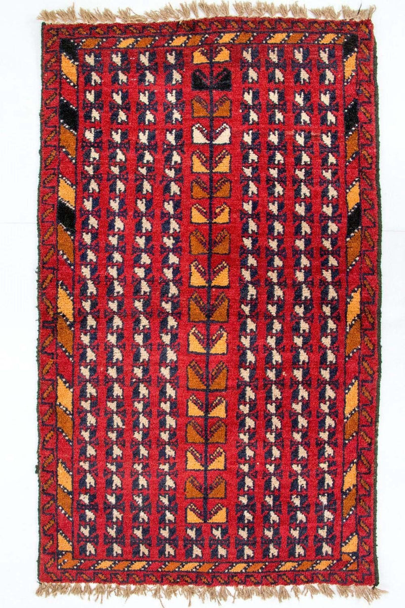 Baluch-tæppe - 126 x 73 cm - rød