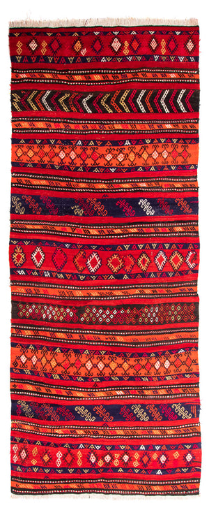 Løber Kelim-tæppe - gammelt - 350 x 145 cm - flerfarvet