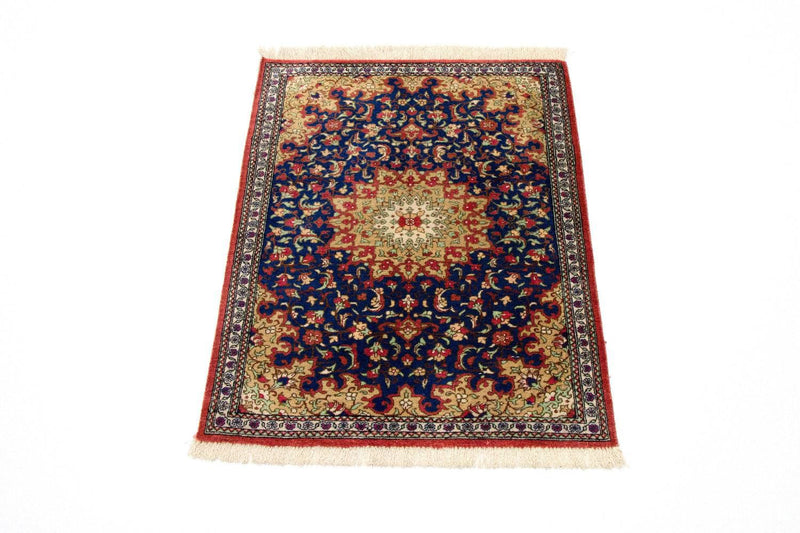 Silketæppe - Ghom Silk - Premium - 75 x 56 cm - blå