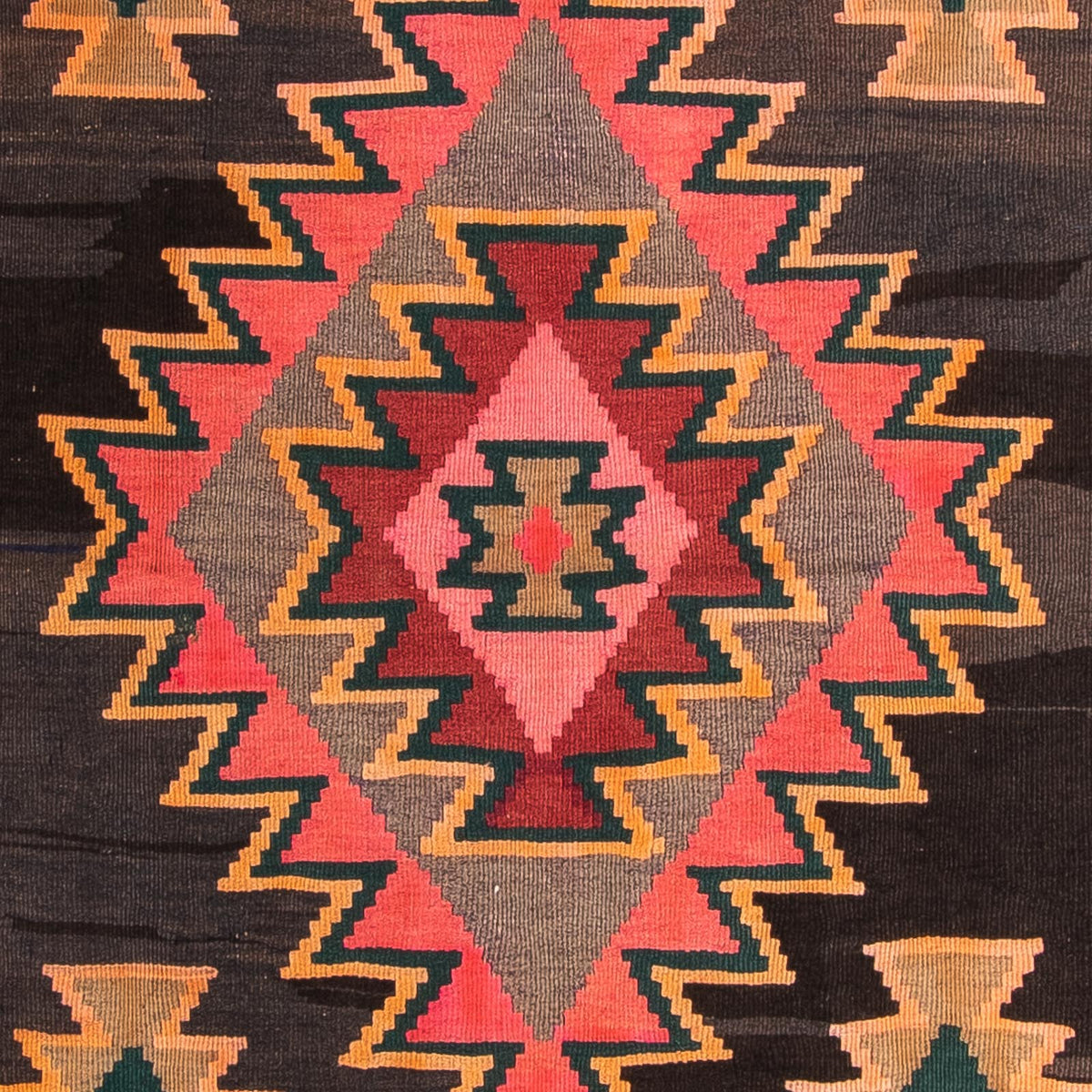 Løber Kelim-tæppe - gammelt - 335 x 150 cm - flerfarvet