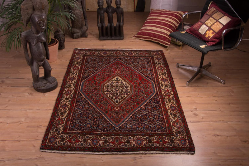 Persisk tæppe - Bijar - 181 x 120 cm - rød