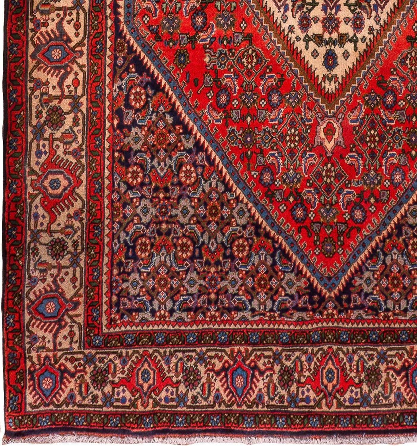 Persisk tæppe - Bijar - 181 x 120 cm - rød