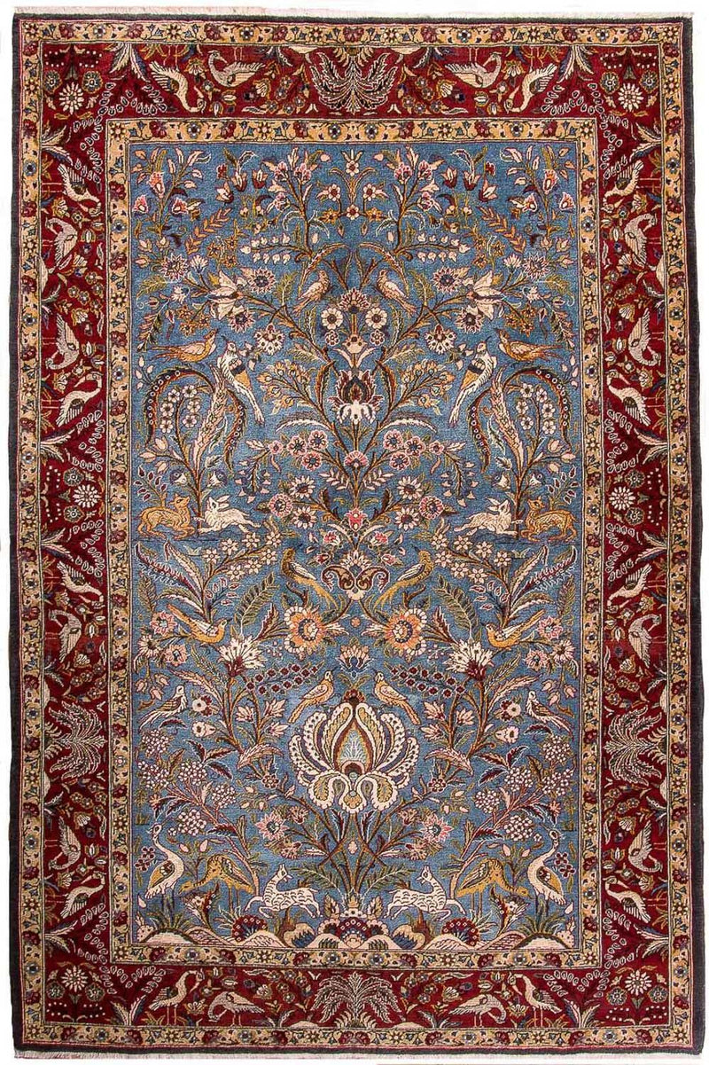 Persisk tæppe - Ghom - 207 x 137 cm - lyseblå