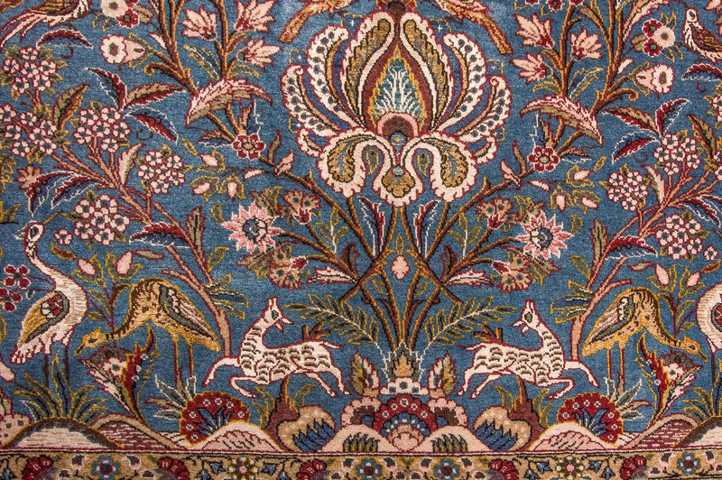 Persisk tæppe - Ghom - 207 x 137 cm - lyseblå