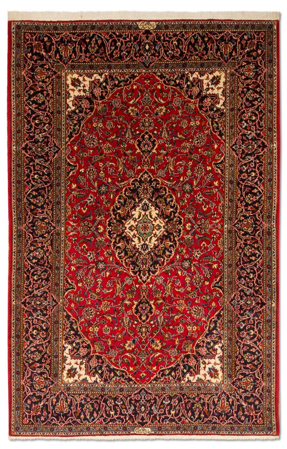 Persisk tæppe - Keshan - 216 x 141 cm - rød