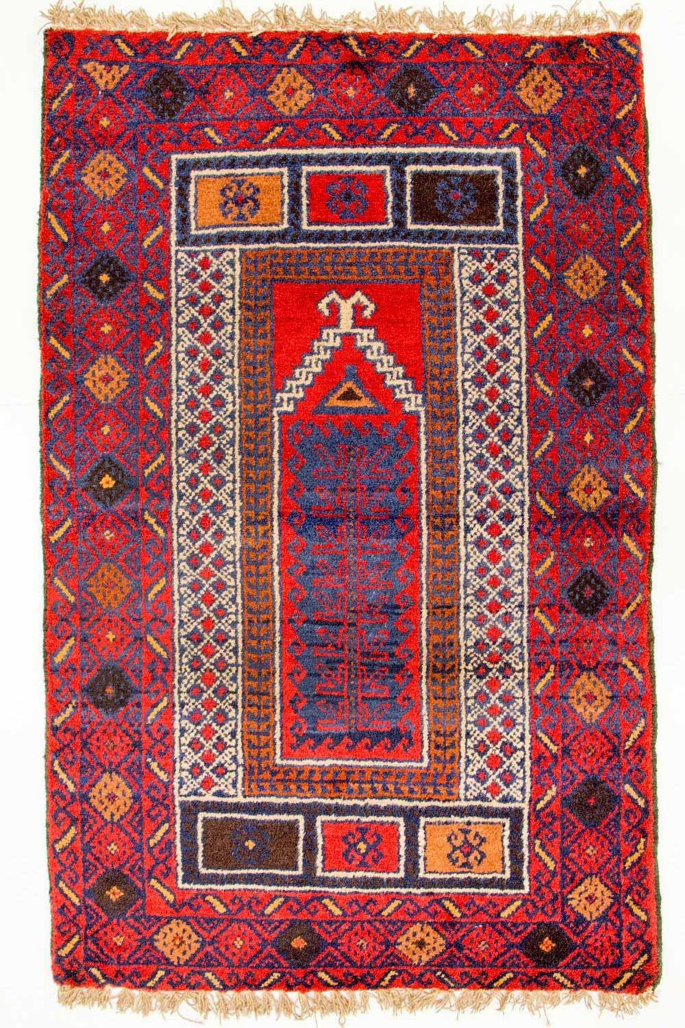 Baluch-tæppe - 125 x 79 cm - rød
