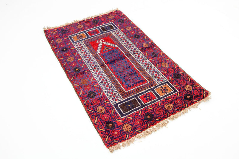 Baluch-tæppe - 125 x 79 cm - rød
