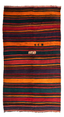 Kelim-tæppe - gammelt - 325 x 180 cm - flerfarvet