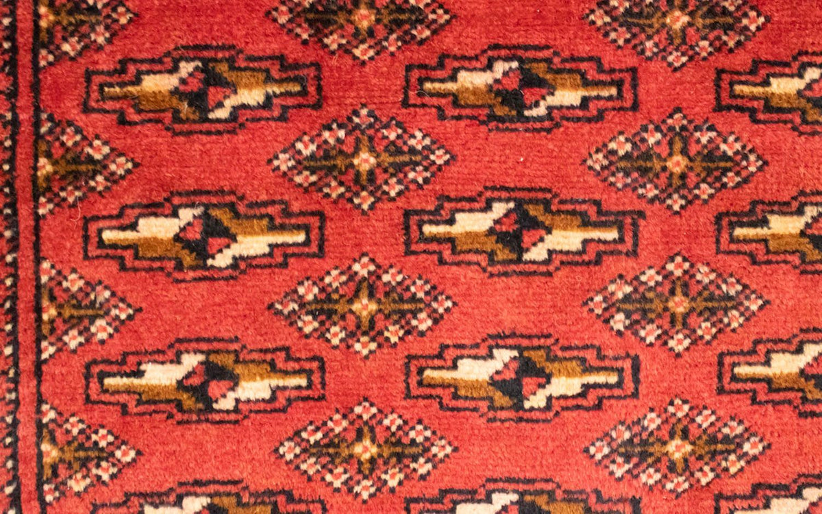 Løber Turkaman-tæppe - 100 x 50 cm - rød