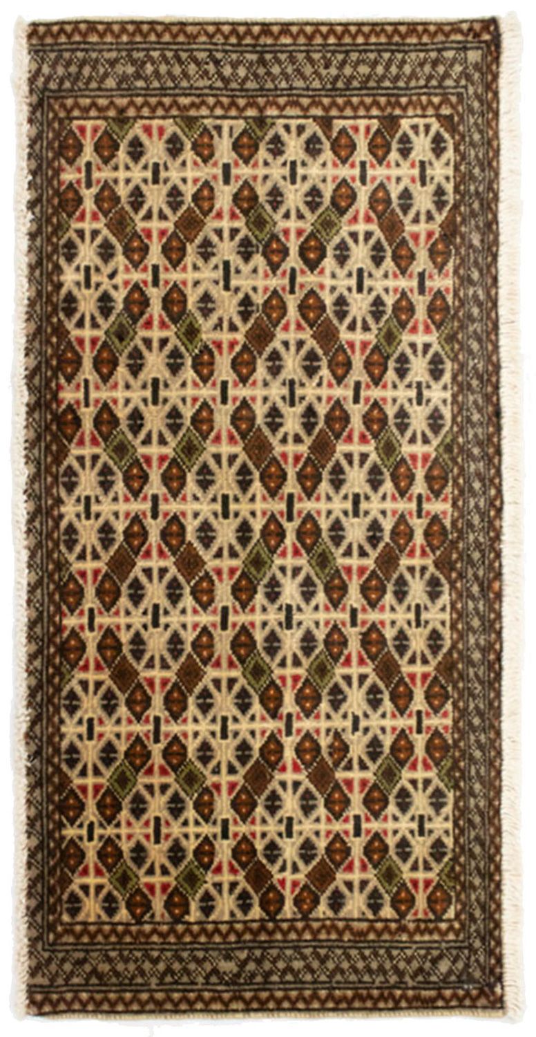 Løber Turkaman-tæppe - 100 x 50 cm - beige