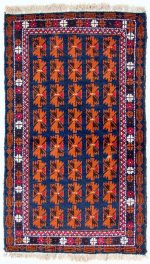 Baluch-tæppe - 136 x 77 cm - blå