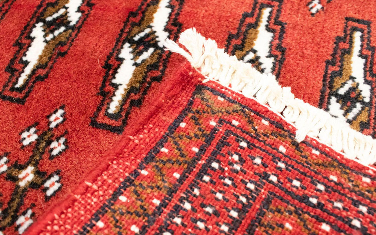 Løber Turkaman-tæppe - 100 x 50 cm - rød