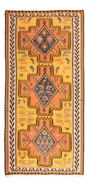 Løber Kelim-tæppe - gammelt - 280 x 147 cm - flerfarvet