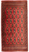 Turkaman-tæppe 50x100cm - Persisk tæppe - Løber / Rød / 50 x 100 cm Løber