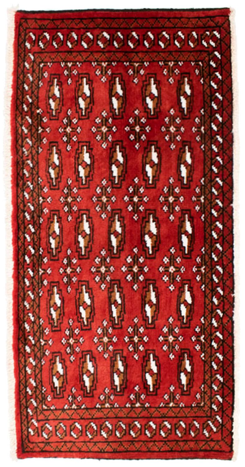 Løber Turkaman-tæppe - 100 x 50 cm - rød