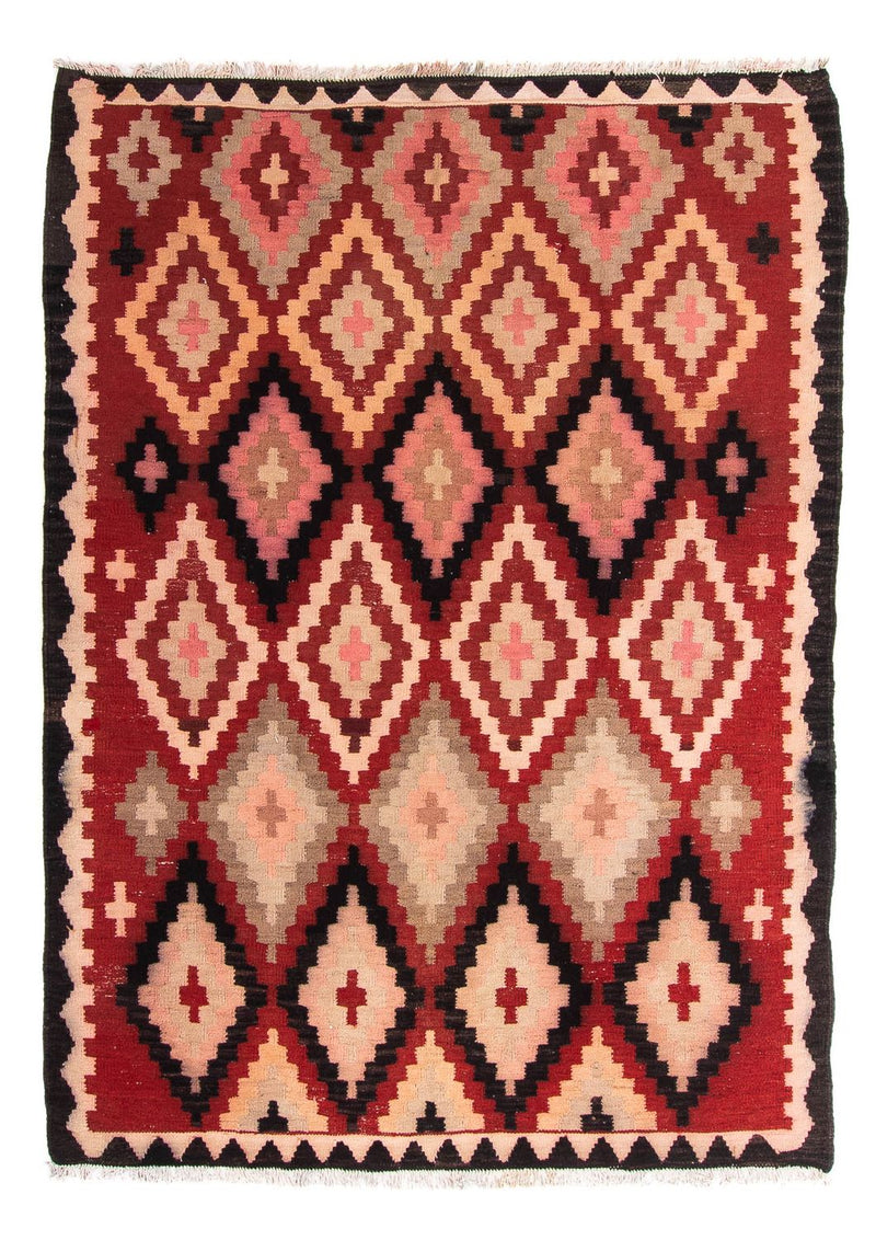 Kelim-tæppe - gammelt - 220 x 160 cm - flerfarvet