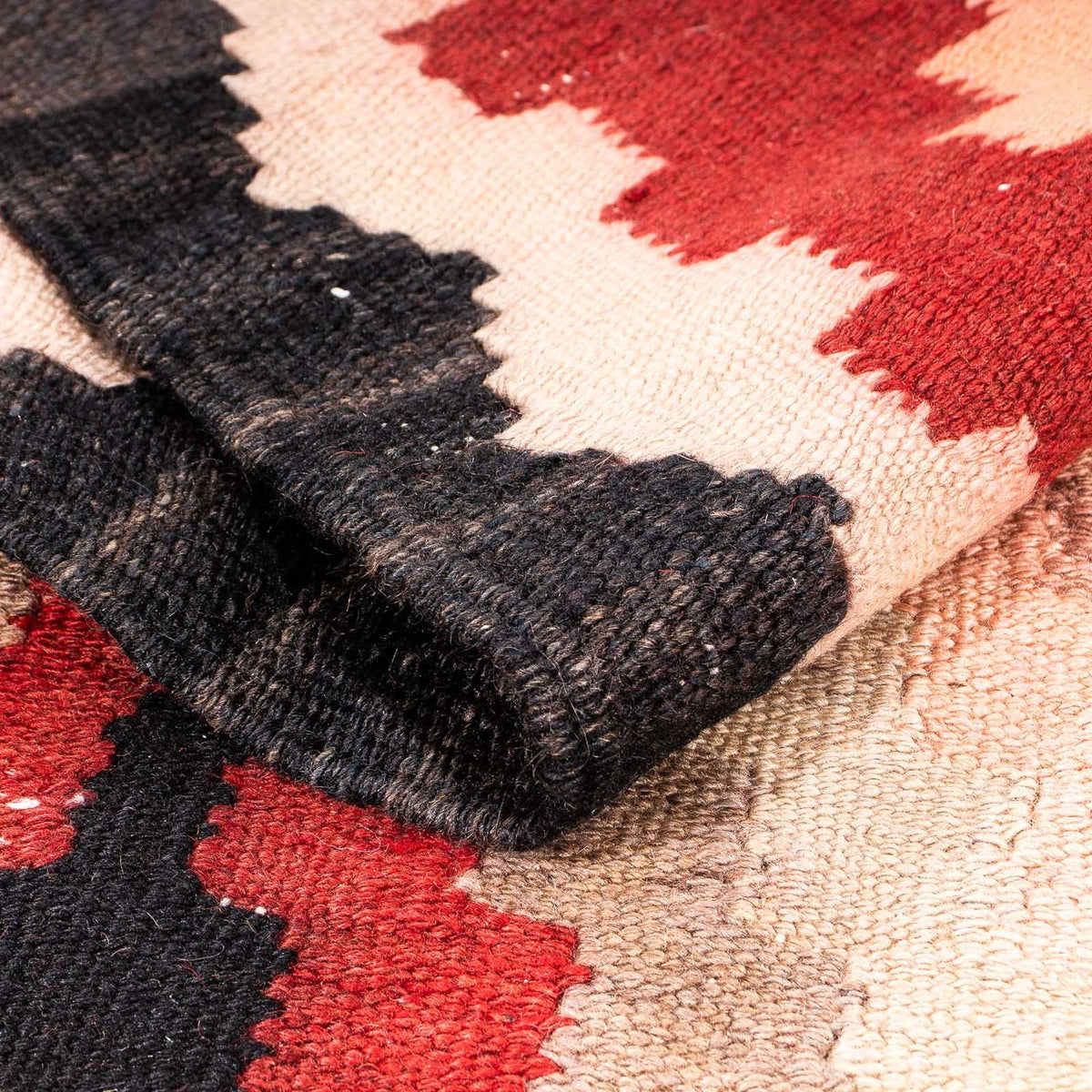 Kelim-tæppe - gammelt - 220 x 160 cm - flerfarvet