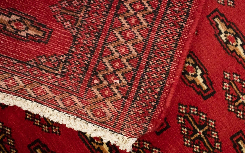 Turkaman-tæppe - 130 x 60 cm - rød