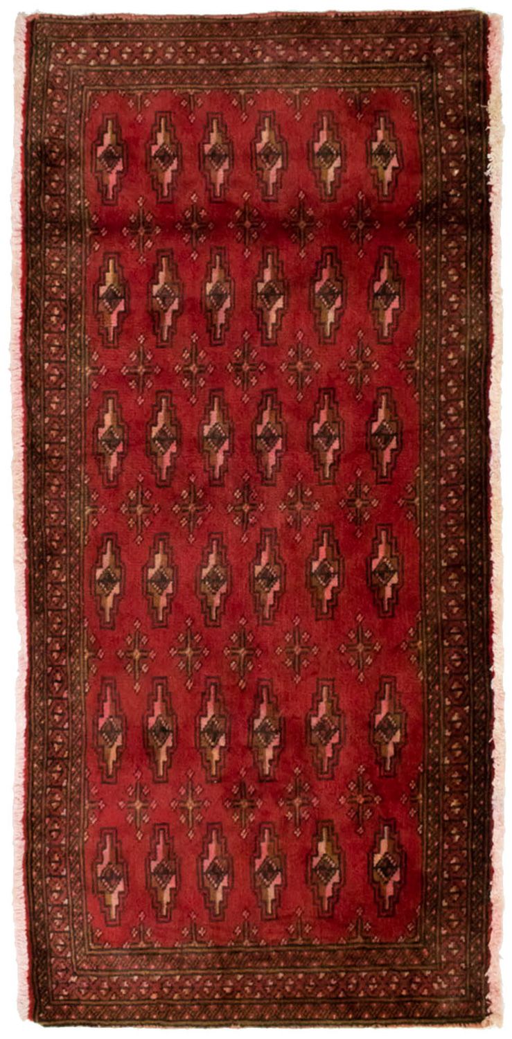 Turkaman-tæppe - 130 x 60 cm - rød