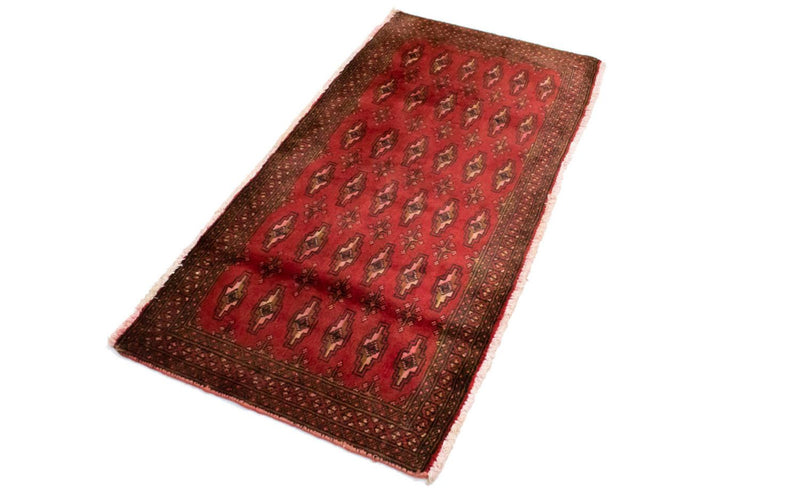 Turkaman-tæppe - 130 x 60 cm - rød