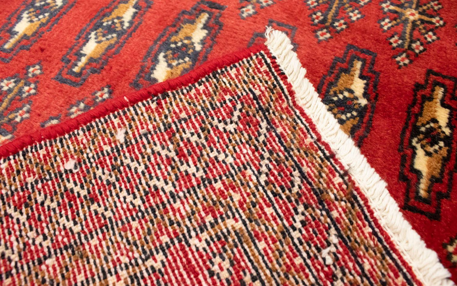 Turkaman-tæppe - 130 x 60 cm - rød