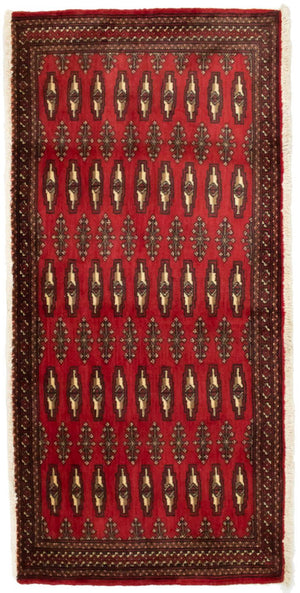 Turkaman-tæppe - 130 x 60 cm - rød