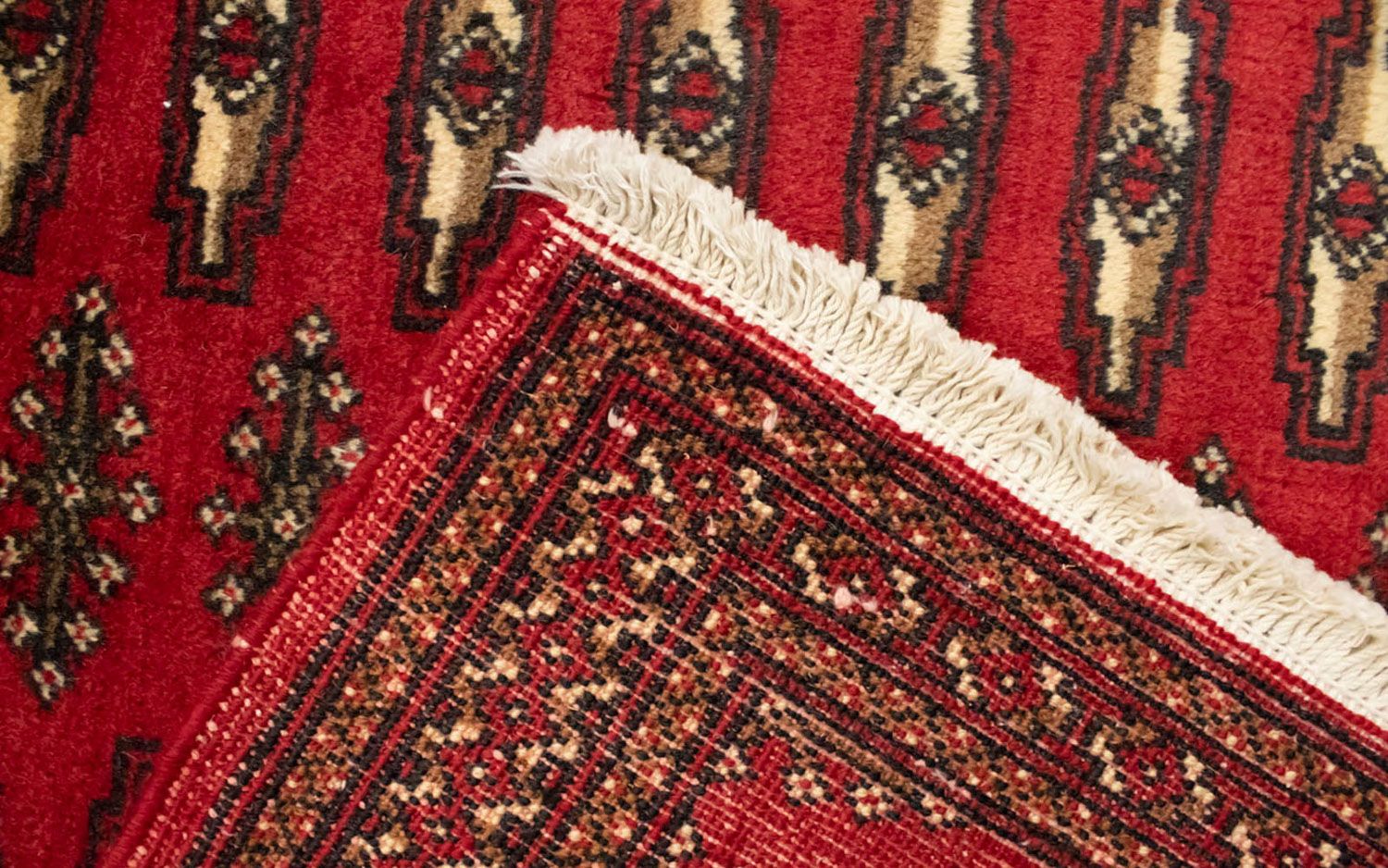 Turkaman-tæppe - 130 x 60 cm - rød