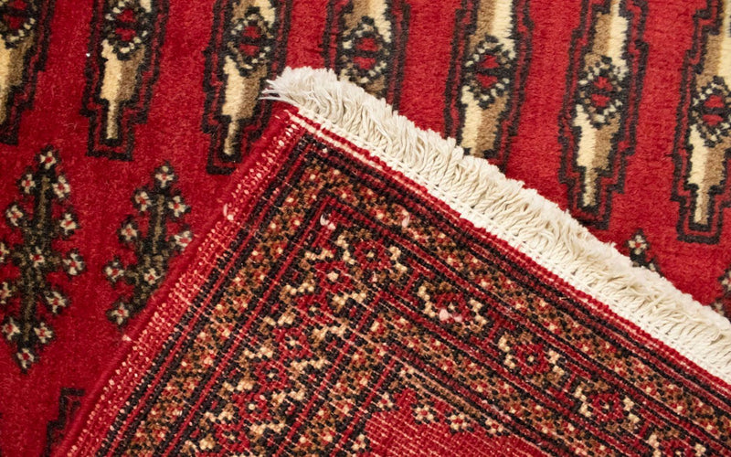 Turkaman-tæppe - 130 x 60 cm - rød