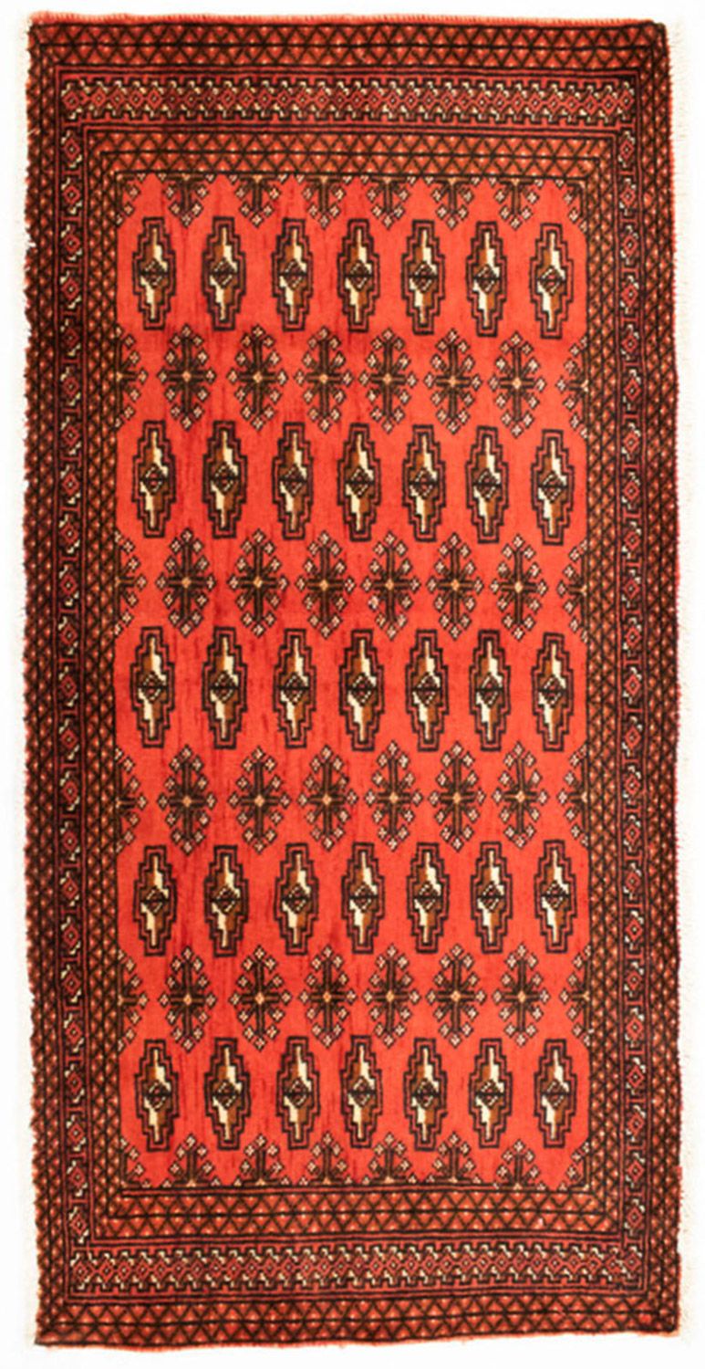 Turkaman-tæppe - 130 x 60 cm - rød