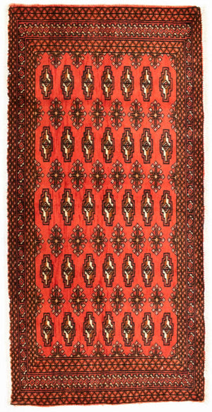 Turkaman-tæppe - 130 x 60 cm - rød