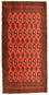 Turkaman-tæppe - 130 x 60 cm - rød