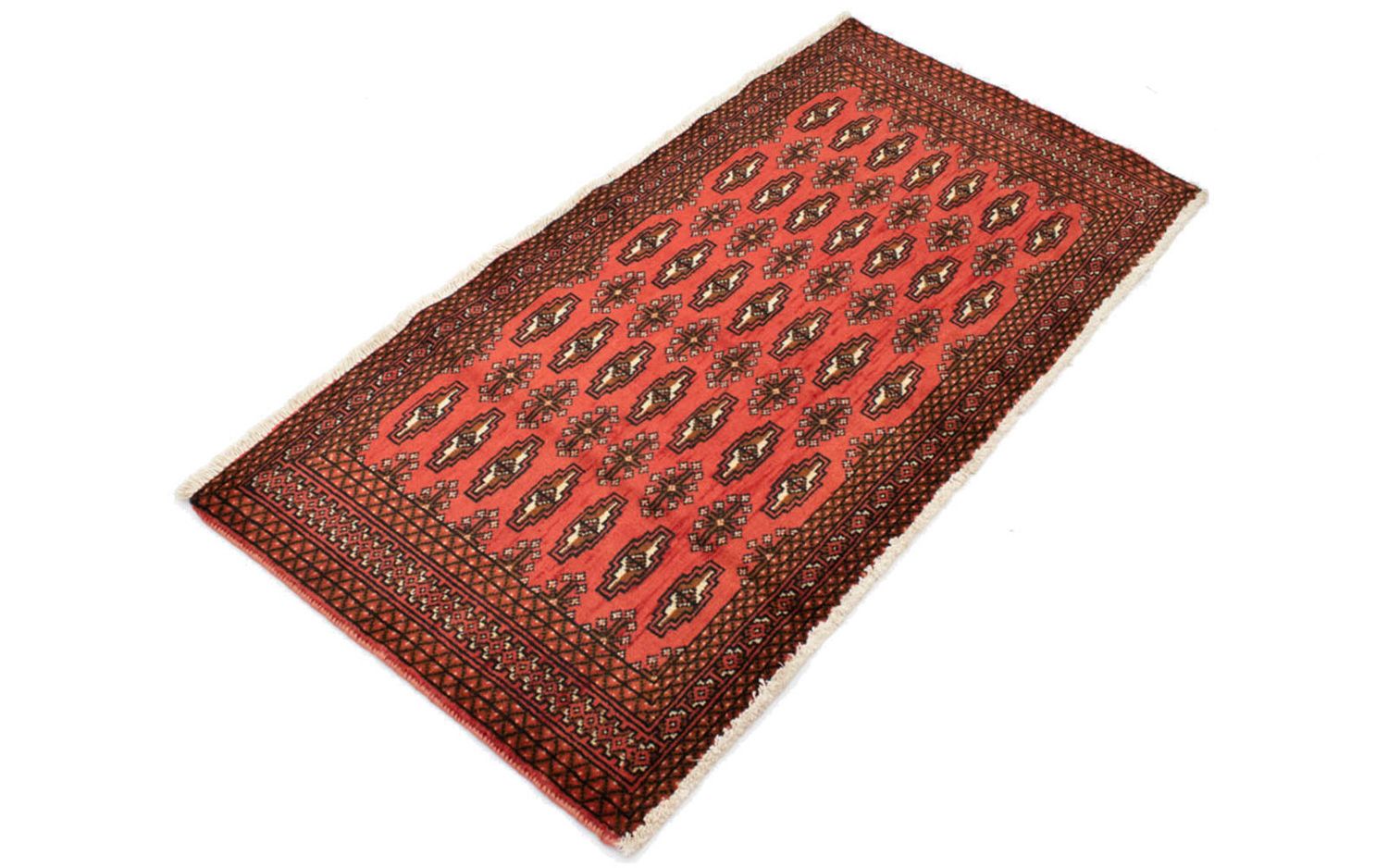 Turkaman-tæppe - 130 x 60 cm - rød
