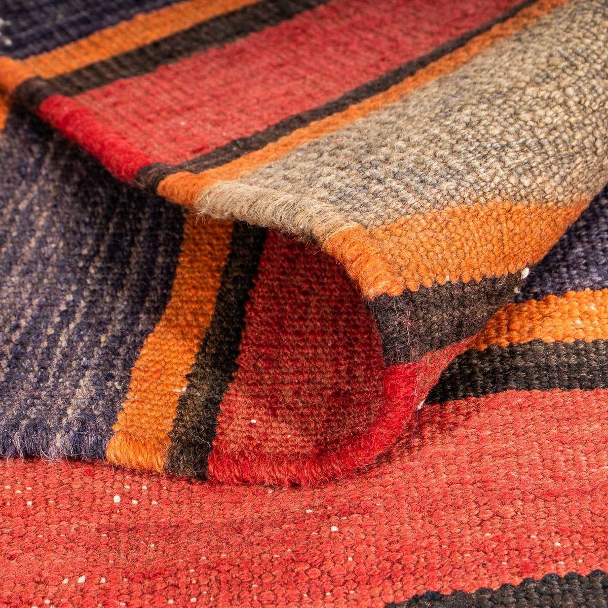 Kelim-tæppe - gammelt - 180 x 160 cm - flerfarvet