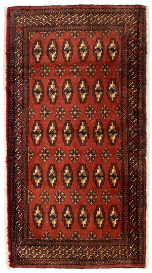 Turkaman-tæppe - 130 x 60 cm - rød