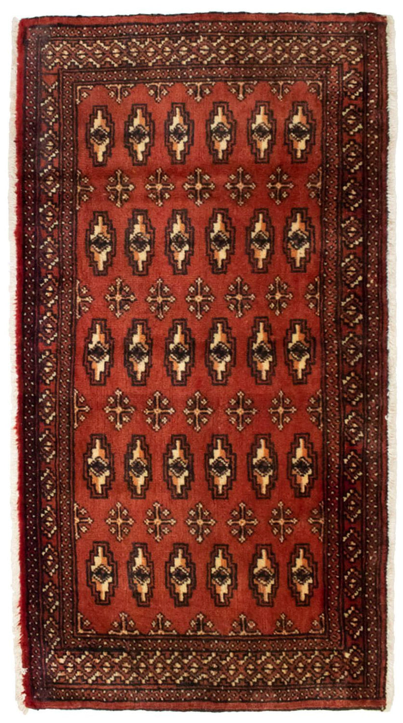 Turkaman-tæppe - 130 x 60 cm - rød