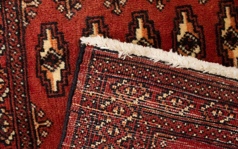 Turkaman-tæppe - 130 x 60 cm - rød